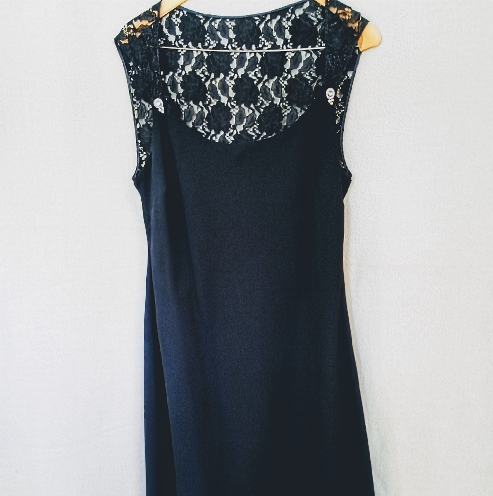Evan Picone Women's Black Lace Sleeveless Dress - Size 12